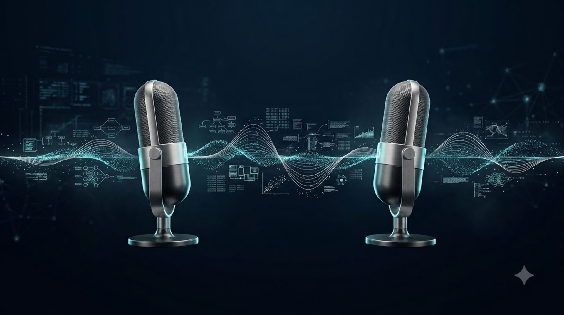 A podcast conversation being converted into structured written and visual content assets